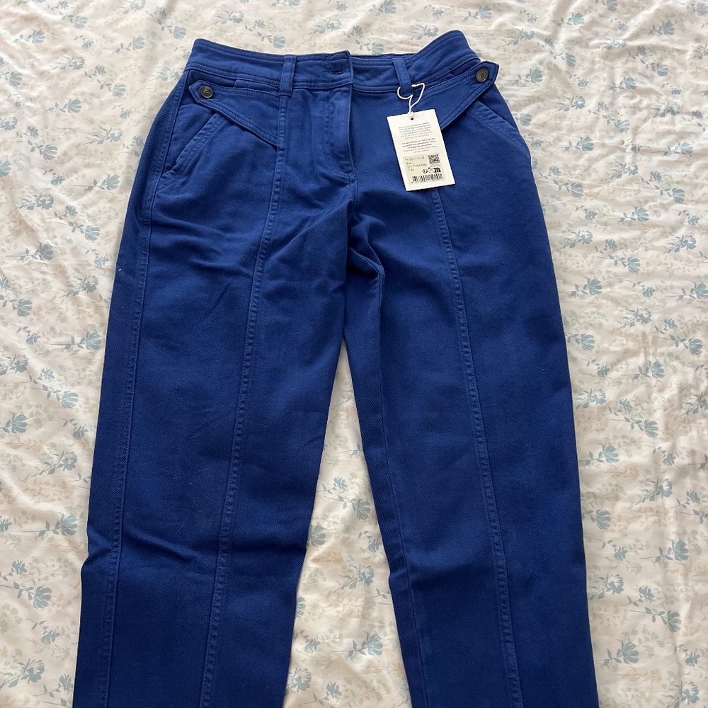 Sezane HERVÉ TROUSERS blue - Size 4 (EU36)
